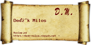 Deák Milos névjegykártya
