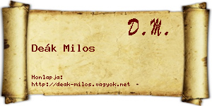 Deák Milos névjegykártya