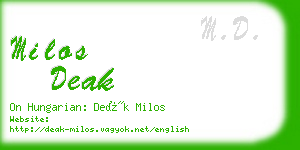 milos deak business card